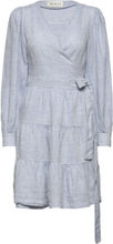 Agnes Linen Dress Dresses Wrap Dresses Blå MAUD*Betinget Tilbud