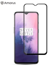 AMORUS Full Glue Silk Printing Tempered Glass Full Screen Protector for OnePlus 7/6T