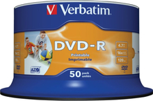 Verbatim 43533, DVD-R, 120 mm, Tulostettava, Akseli, 50 kpl, 4,7 GB