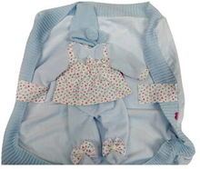 Babydukketøj Nyfødte piger tekstil blå / hvid