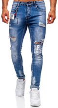 Granatowe jeansowe spodnie męskie slim fit Denley 85006S0
