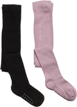 Tights Sg H Plain Knitted 2 Pa Socks & Tights Tights Multi/mønstret Lindex*Betinget Tilbud