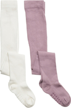 Tights Sg H Plain Knitted 2 Pa Socks & Tights Tights Multi/mønstret Lindex*Betinget Tilbud