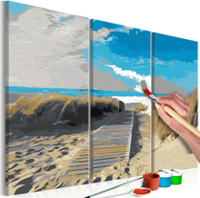 DIY lærred maleri - Beach (Blue Sky) 60 x 40 cm