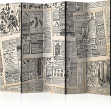 Skærmvæg - Vintage Newspapers II 225 x 172 cm