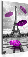 Billede - Paris: Purple Umbrellas 60 x 120 cm