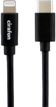 Cirafon Cm To Lightning Cable 1.2m - Black - New Mfi 1.2m Sort