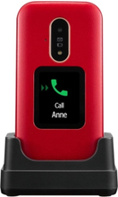 Doro 6881, Simpukka, Yksittäinen SIM, 2 MP, Bluetooth, 1000 mAh, Musta, Punainen