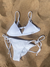 White Micro Rib Triangle Bikini Bra