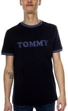 Tommy Hilfiger Sleep CN SS Tee Logo Shirt Mørkblå bomuld Small Herre