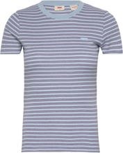 Ss Rib Baby Tee Meta Stripe Ai T-shirts & Tops Short-sleeved Blå LEVI´S Women*Betinget Tilbud