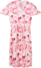 Printed Dress With Belt Kort Kjole Pink Tom Tailor