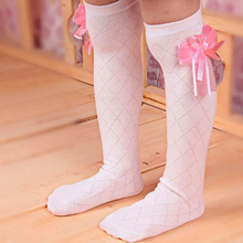 Girls Kids Lovely Toddler Bow Knee High Socks Colours Silk Bow 3 to 10 years