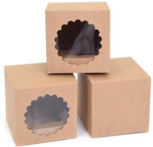 Brun cupcake box för 1 cupcake, 3-pack - House of Marie