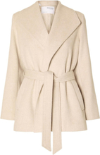 Slfrosa Short Wool Coat B Outerwear Coats Winter Coats Beige Selected Femme