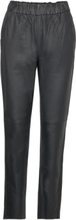 Mmzabel Long Leather Pant Bottoms Trousers Leather Leggings-Bukser Black MOS MOSH