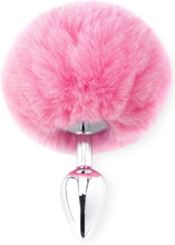 Deluxe Fluffy Bunny Tail Pink Analplug med hale