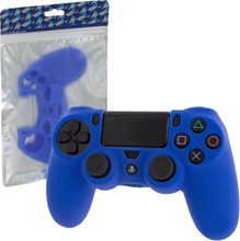ZedLabz soft silicone rubber skin grip cover for Sony PS4 controller with ribbed handle - blue