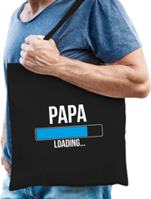 Papa loading cadeau katoenen tas zwart voor heren - Cadeau aanstaande papa