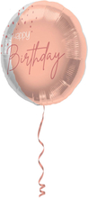 Happy Birthday Folieballong Ljusrosa