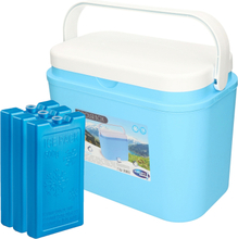 Excellent Houseware koelbox kunststof blauw 10 liter met 4x koelelementen