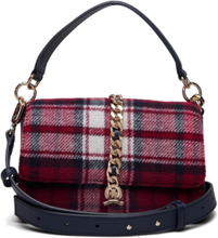Luxe Leather Crossover Check Bags Small Shoulder Bags-crossbody Bags Red Tommy Hilfiger