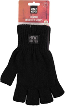 Zwarte vingerloze thermo handschoenen/mofjes voor heren
