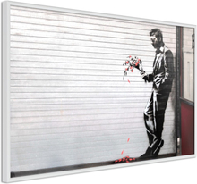 Plakat - Banksy: Waiting in Vain - 60 x 40 cm - Hvid ramme