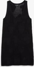 Sleeveless knitted mini dress - Black