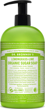 Sugar Soap Lemongrass-Lime Beauty WOMEN Home Hand Soap Liquid Hand Soap Nude Dr. Bronner’s*Betinget Tilbud