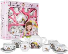 Lillie & Ellie - 12 Pcs Porcelain Tea Set Toys Toy Kitchen & Accessories Coffee & Tea Sets Multi/patterned Barbo Toys