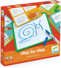 Step By Step - Animals And Co Toys Creativity Drawing & Crafts Drawing Coloring & Craft Books Multi/patterned Djeco
