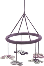 Hanging Mobile, Butterflies, Aubergine/Silver Baby & Maternity Baby Sleep Mobile Clouds Lilla Smallstuff*Betinget Tilbud