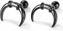 Horn ørering sort stål