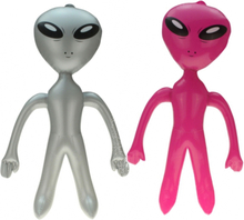Set van 4x stuks Opblaasbare Aliens van 64 cm in 2x kleuren