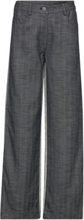 Two Side Straight Pant Trousers Wide Svart REMAIN Birger Christensen*Betinget Tilbud