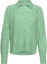 Brook Knit Collar Tops Knitwear Jumpers Green Second Female
