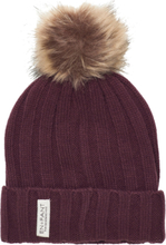 Beenie W. Fake Fur Accessories Headwear Hats Winter Hats Burgunder En Fant*Betinget Tilbud