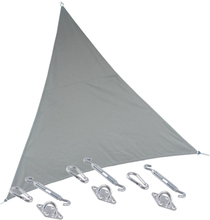 Premium kwaliteit schaduwdoek/zonnescherm Shae driehoek beige 3 x 3 x 3 meter met ophanghaken