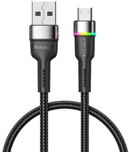 ESSAGER 1m 2.4A Fast Charging Cable USB-A to Micro USB Lighting Braided Cord Support 480Mbps Data Tr
