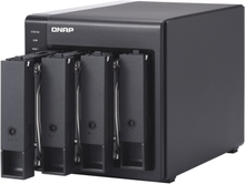 QNAP TR-004 tallennusaseman kotelo HDD-/SSD-kotelo Musta 2.5/3.5"