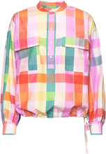 Rel Multi Checked Ctn Silk Popover Langermet Skjorte Multi/mønstret GANT*Betinget Tilbud