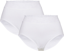 Iconics Midi Brief Lingerie Panties High Waisted Panties White Calida