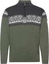 Moritz Masc Sweater Knitwear Half Zip Pullover Kakigrønn Dale Of Norway*Betinget Tilbud