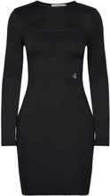 Cut Out Rib Mix Milano Dress Kort Kjole Black Calvin Klein Jeans