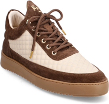 Low Top Quilted Brown Designers Sneakers Low-top Sneakers Brown Filling Pieces