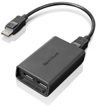 Lenovo DisplayPort to Dual-DisplayPort Monitor Cable Black, Adapter