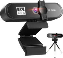 4K webcam med Autofocus & smart tripod. 3840x2160. 8MP.