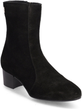 Th Feminine City Suede Bootie Shoes Boots Ankle Boots Ankle Boots With Heel Black Tommy Hilfiger