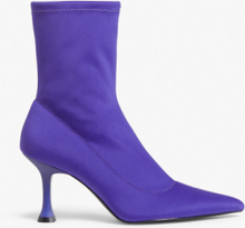 Pointy heeled sock boots - Purple